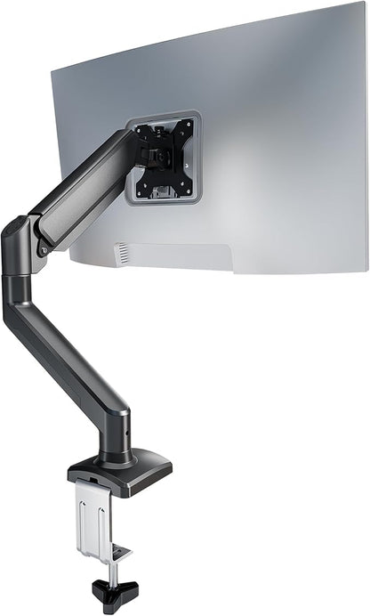 Single Monitor Arm Desk Mount，Gas Spring Monitors Arm for 17-32 inch Screens,Adjustable Computer Monitors Stand up to 4.4 to 19.8 lbs,Vesa Mount with Clamp and Grommet Base, VESA 75 & 100mm