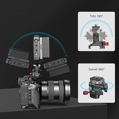 SMALLRIG Field Monitor Mount with NATO Clamp, Camera Monitor Holder for 5” and 7” Monitor, Swivel and Tilt Adjustable - 2906B
