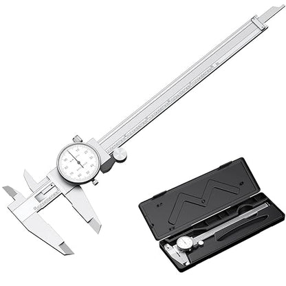 HDLNKAK Dial Caliper Shockproof Dial Caliper Precision Caliper with Watch 0-9" Range, 0.001” Resolution 6 Inch with 0.001" Precision Calipers 4-Way Measurement with Plastic Case