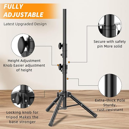 Small Speaker Stands, Lightweight 35mm Compatible Insert, Adjustable Height from 24-50 Inch Speaker Tripod Stand Support 55 LB with Storage Bag
