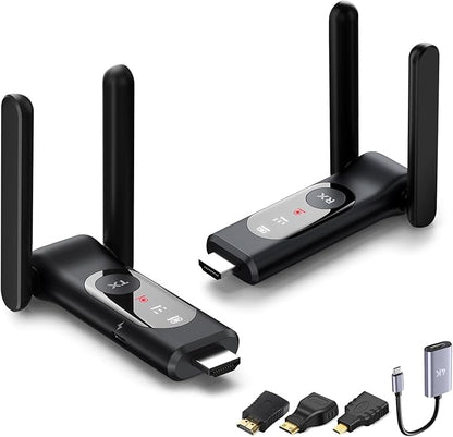 Wireless HDMI Transmitter and Receiver,50M/165FT,LED Display Screen,Plug and Play,Smart Thermal Control,2.4+5GHz,Up to 8 RXs,Wirelessly Video Stream from Laptop,TV Box,Camera to Projectors/Monitor/TVs