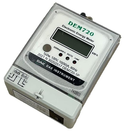 DAE DEM720-1P Electric kWh Submeter, RS485, 1P2W(1 Hot wire, 1 Neutral), 120v, 50A, Internal CT