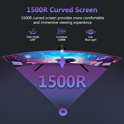 Z-Edge 27 inch Curved Gaming Monitor, FHD 1080P 200Hz 165Hz 144Hz Curved 1500R PC Monitor, MPRT 1ms Monitor, 350nits, 16.7M Colors, UG27 Frameless Bezel, 1X DP 1.4 Ports and 1X HDMI 2.0 Ports