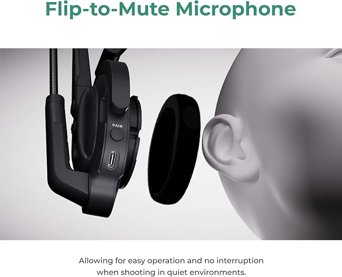 Accsoon Como MIC02-1H4R Wireless Headset Intercom System 9-Person Full Duplex 1312ft Team Communication Group Talk, Links up to 9-Person, 10+Hour Battery Life