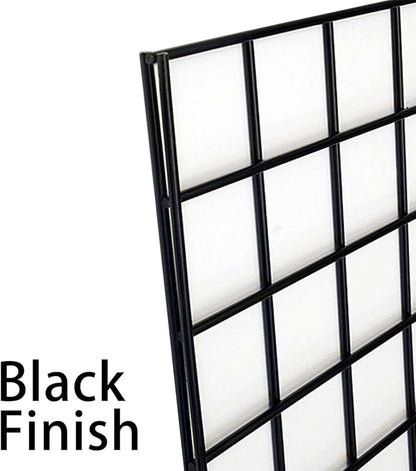 NEESEEYEE Commercial Grade Gridwall Panels – Heavy Duty Grid Panel for Any Retail Display, 2’ Width x 4’ Height, 3 Gridwall Panels Per Carton (Black Finish)