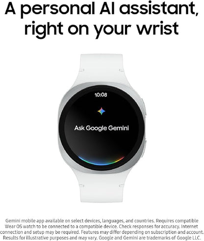Samsung Galaxy Watch 8 (2025) 44mm Bluetooth Smartwatch, Cushion Design, Fitness Tracker, Sleep Coaching, Running Coach, Energy Score, Heart Rate Tracking, Silver [US Version, 2 Yr Warranty]