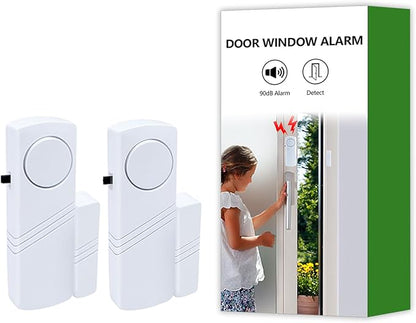 Door Window Alarm, 90dB Door Alarms Sensor for Kids Safety, Home Security, Door Window Burglar Alarm, Window Pool Alarms for Home, Apartments, Offices, Hotel Rooms (2pack)