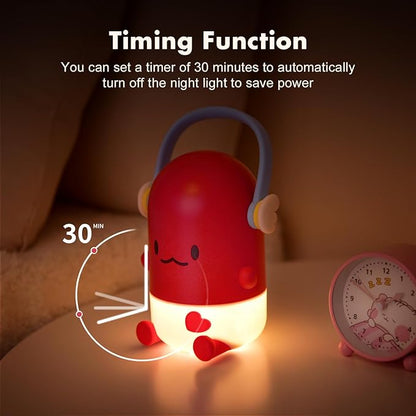 ICARER FAMILY Night Light for Kids,Rechargeable LED Night Lamp for Children‘s Bedroom Bedside Nightlight Gifts for Kids Girls Boys Birthday Christmas