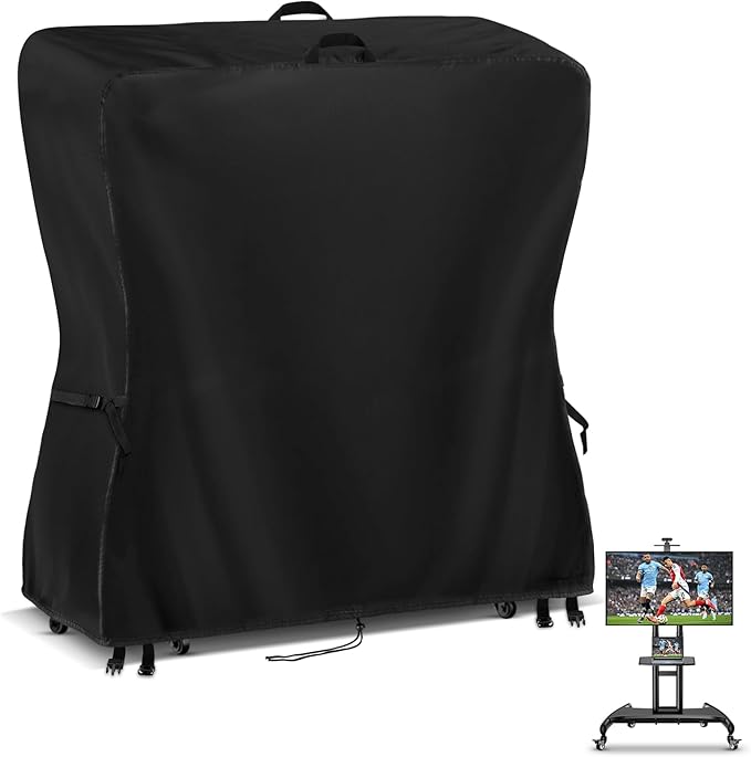 Hdenmist Outdoor TV Cover 44 Inch Weatherproof, Waterproof Outdoor TV Stand Covers for Rolling Mobile TV Stand Cart, TV Screen Protector Covers for Outside- 44”L x 14”W x 55”H(Cover Only)