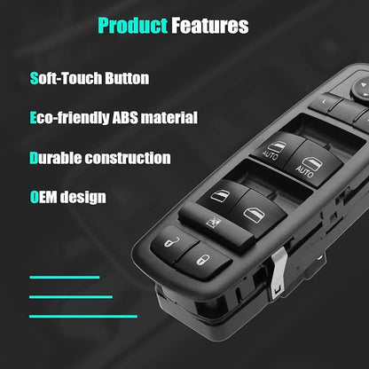 Driver Side Master Power Window Control Switch for 2011–2022 Dodge Durango, for Jeep Grand Cherokee 11 12 13 14 15 16 17 18 19 20 21 22 Door Lock Window Controller Switch 68086693AC 68086693AD