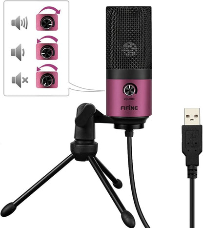 FIFINE USB Podcast Condenser Microphone Recording On Laptop, No Need Sound Card Interface and Phantom Power-K669