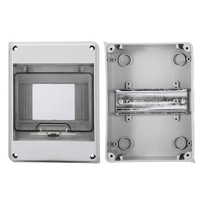 MOLLOM 5 Way Circuit Breaker MCB Distribution Protection Box with DIN Rail, IP65 Waterproof,for Indoor and Outdoor