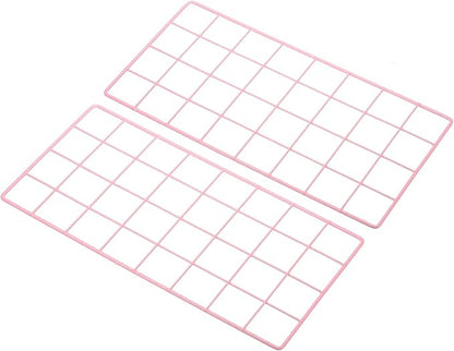 PATIKIL 16"x8" Wire Grid Panel, 2 Pack Board Photo Pictures Memo Display Grid Panels Hanging Organizer Wall Decorative Panel for Home Office Wedding, Pink