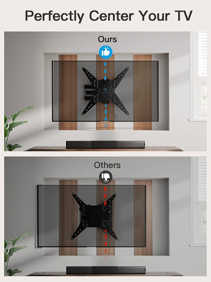PERLESMITH Full Motion TV Wall Mount for 26-60 Inch TVs, TV Mount with Articulating Arms Swivels Tilt Extension - Wall Mount TV Brackets VESA 400x400 Fits LED LCD OLED 4K TVs Up to 77 lbs