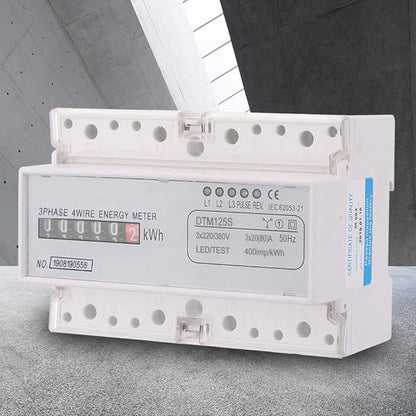 Energy Consumption Digital Electric Power Meter 3 Phase KWh Meter Smart Class 1 Power Measurement Device 220/380V 20-80A Rail Type Installation