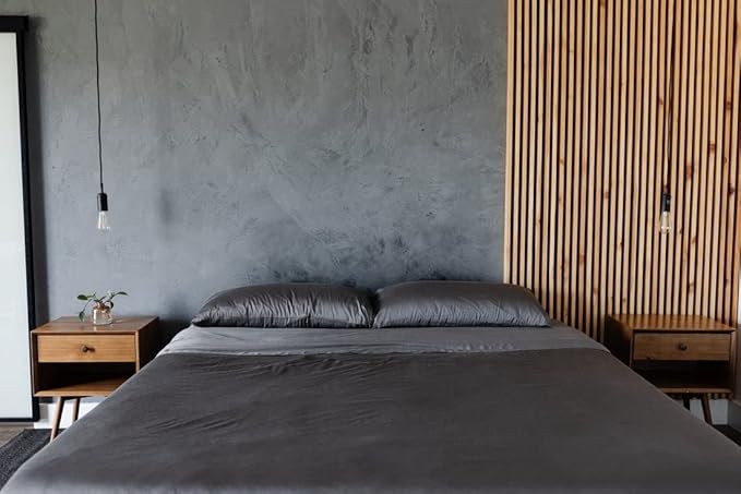Cozy Earth Luxury Bed Sheet Set - 100% Viscose from Bamboo Fabric, Ultra-Soft & Breathable, Fits Regular & Deep Pocket Mattresses up to 20" - 4 Pieces Full Sheet Set Charcoal Grey