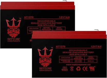 Neptune Power Products Brand NT1270 12V 7Ah Rechargeable Sealed Lead Acid Battery - Enduring 6-DW-7 UB1270-2 Pack Replacement Batteries