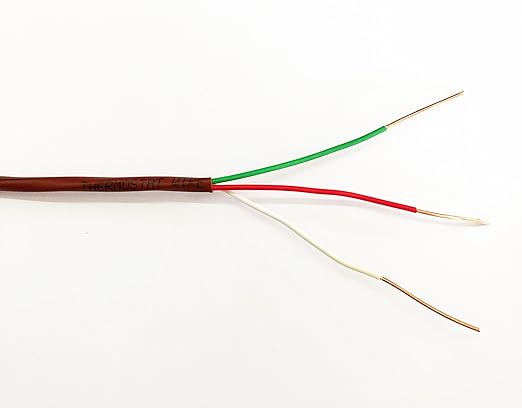 EASTWIRE 18/3 500ft Thermostat Wire, Solid Copper Wire, 18 Gauge Conductor, ETL Listed CL2 Power Limited Circuit Cable for Indoor/Outdoor Low Voltage Applications Use,Brown (18/3, 500ft)
