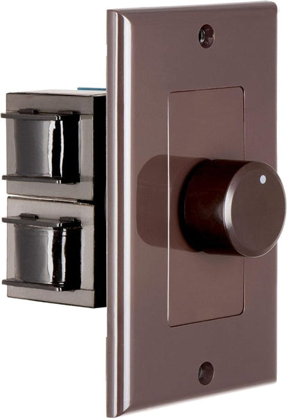 OSD Audio 100W in Wall Volume Control Impedance Matching for Home Speakers, Rotary Knob Brown SVC100
