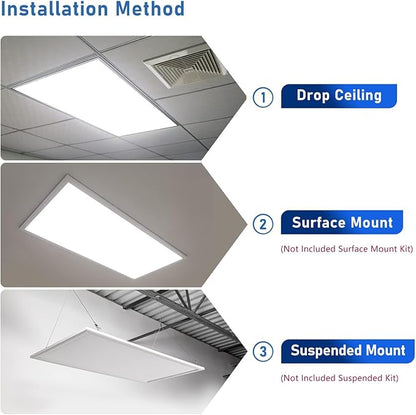 CycevSun 20 Pack 2x4 LED Flat Panel Light Drop Ceiling 0-10V Dimmable, 30/40/50W Selectable, 3000K 4000K 5000K Switchable, 5500LM, 120-277V, ETL Listed