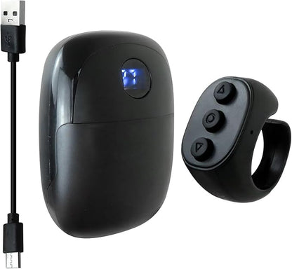 HEKUTU Social Media Scrolling Ring Remote - Hands-Free Controller for T-ikT-ok Yout-ube IG - Black