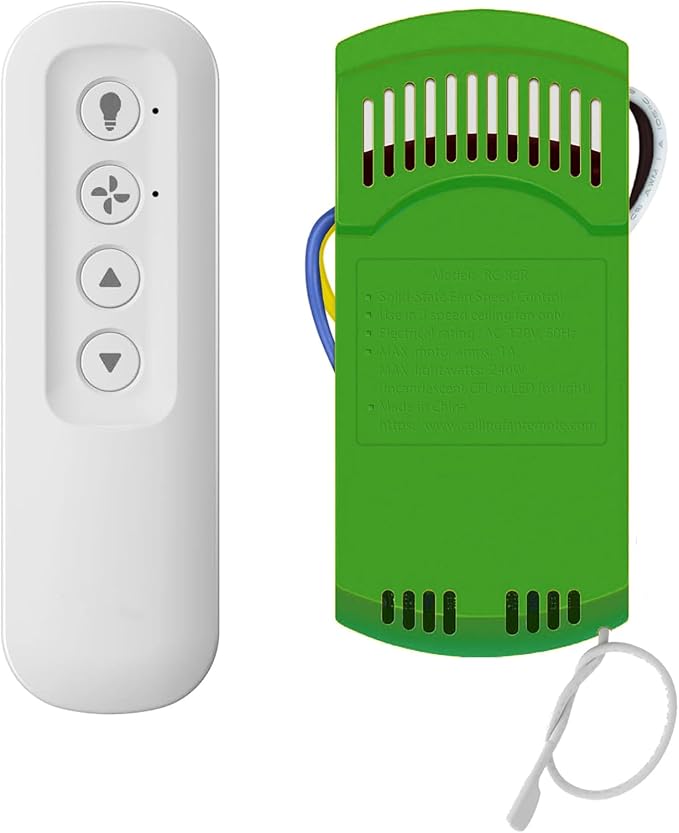 Ceiling Fan Remote Control Kit with Receiver, Replacement for Hunter 99770, 99772, 99392, 99813, Universal 3-Speeds Remote Control Kit, Fans Control with Dimmer