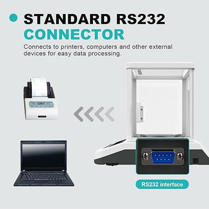 JOANLAB Analytical Balance 300g x 1mg Scale High Precision 0.001g Accuracy Digital Lab Scale for Laboratory Pharmacy Jewelry w/Front & Rear Display