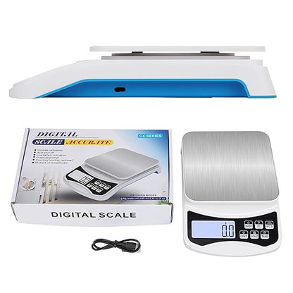 Digital Lab Scale 5000g x 0.1g LCD Display Analytical Balance Jewelry Scale with Charging Precision Electronic Scale Scientific Scale 0.1g Accuracy for Laboratory Kitchen Measurement