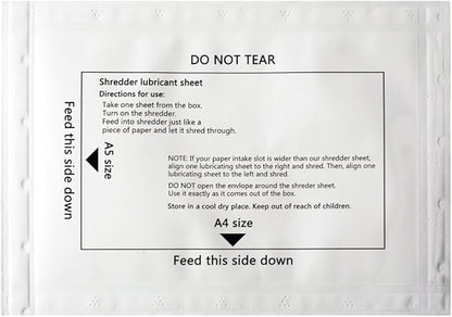 Ansoon Paper Shredder Lubricant Lubricating Sheets, Paper Shredder Oil Sharpening & Cleaning Sheet for Cross-Cut and Micro-Cut Paper Shredders (28-Pack)