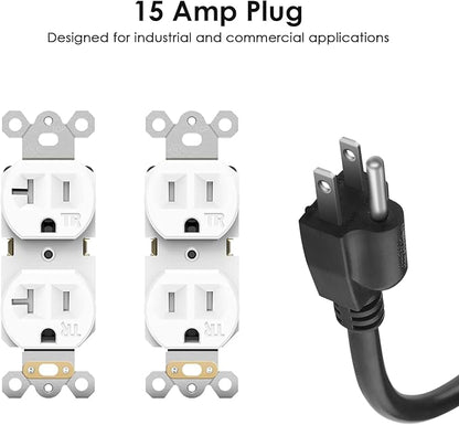JUNNUJ Heavy Duty 20 Amp Surge Protector 4800J, Garage Metal 8 Outlets 12 Gauge, High Amp 5-15P Adapter Shop 6-20R T-Slot Industrial Outlet, 4 FT Extension Cord Commercial for Appliance