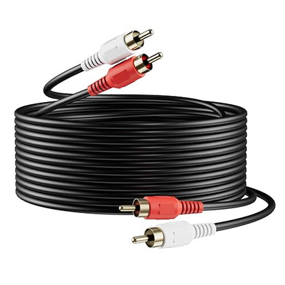 Sjorks RCA Cable 100ft,2RCA Male to 2RCA Male,Audio Stereo Subwoofer Cable [Hi-Fi Sound] Auxiliary Audio Cord for Home Theater, HDTV, Amplifiers, Hi-Fi Systems,Speakers and etc