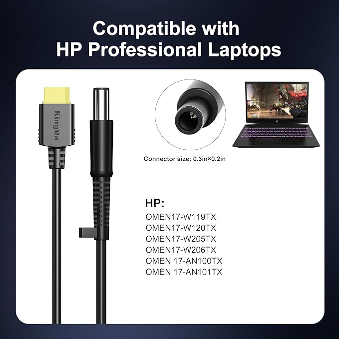 330W HP OMEN GaN Laptop Charger with 74-50mm Cable for OMEN17-W119TX 3-Port Charging Adapter with PD 3.0 (20V/16.5A) Fast Charger Compatible with HP OMEN 17 W120TX/ W205TX/ W206TX/ AN100TX/ AN101TX