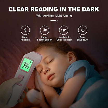 No-Touch Thermometer for Adults and Kids, Digital Accurate Baby Thermometer with Fever Alarm, 1 Second Fast Result, Easy to use, 2 in 1 Mode