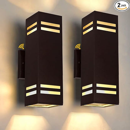 iYogaled Dusk to Dawn Outdoor Wall Light, Brown Exterior Up Down Lights Outdoor Light Fixture, Porch Lights Wall Mount 2 Pack, IP65 Aluminum Modern Outside Lights for House Front Door, Porch