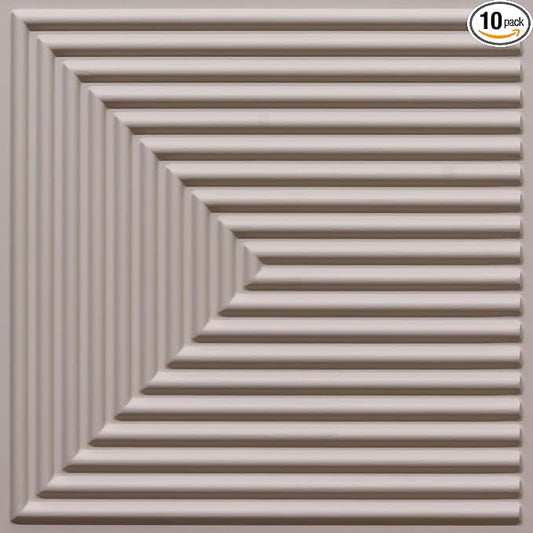 From Plain To Beautiful In Hours 9004 Depth Tier PVC 12 in x 12 in Peel and Stick Wall Panels (Covers / 10 sq.ft), Dawn Pink, 10 Piece
