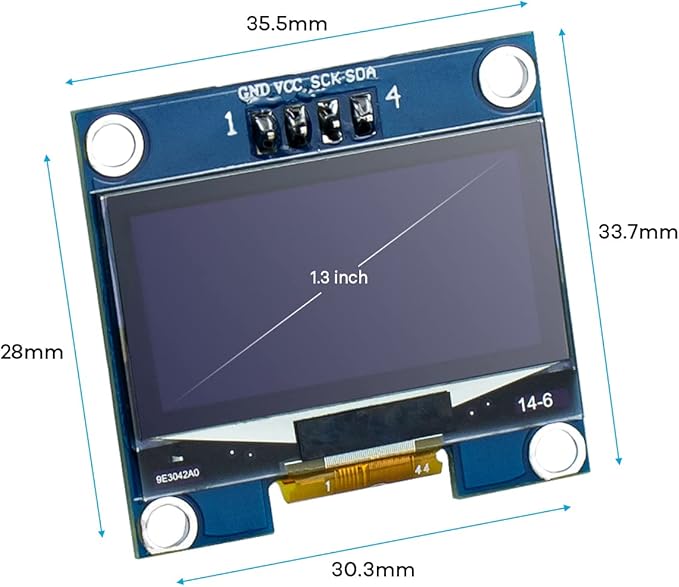 Hosyond 5 Pcs 1.3 Inch IIC I2C OLED Display Module 128x64 Pixel SH1106 Screen Module Compatible with Arduino/Raspberry Pi (Blue)