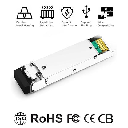 OPSTRAN 1000BASE-EX SFP Optical Transceiver Module Compatible with Netgear AGM732F 1310nm 40km DDM Duplex LC SMF 4 Pack