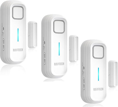 DAYTECH Refrigerator Door Alarm Freezer Door Left Open Alarm with Delay 1/2/3/4 mins Window Door Ajar Alert Fridge Alert 0 to 120 dB for Freezer Home Store Business Office 3 Sets White