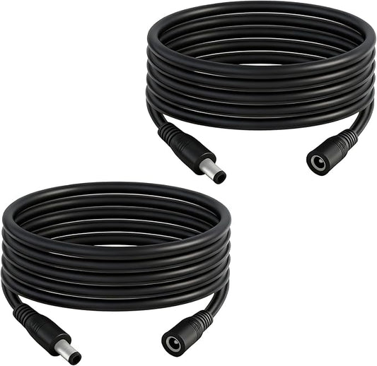 5.5mm x 2.1mm 9.8FT DC Power Extension Cable Male to Female 12V/24V 14AWG DC Connection Cable for CCTV Surveillance Camera Amplifiers LED Strip Lights Solar Panels Energy Storage Power Supply 2 pcs