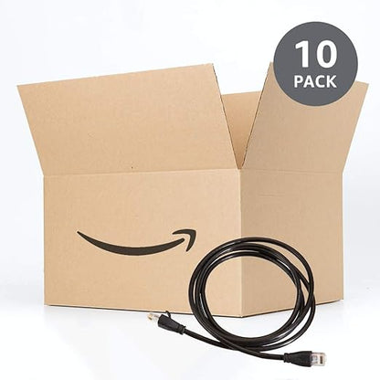 Amazon Basics RJ45 Cat 6 Ethernet Patch Cable, 1Gpbs Transfer Speed, Gold-Plated Connectors, 5 Foot - 10-Pack, Black