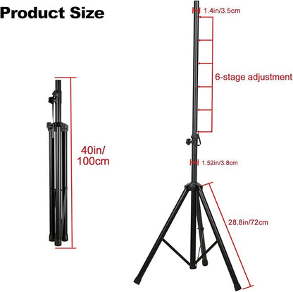 Howonder Heavy Duty Speaker Stand, PA Speaker Stand,Speaker Tripod Stand, Adjustable Height from 44 to 72 Inches，Hold up to 150lbs, HD-300 (2 Packs Black)