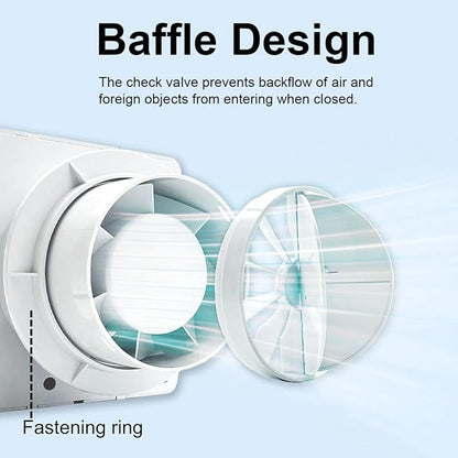 EINTTAX 4 Inch Exhaust Fan, 56CFM Wall Mount Bathroom Exhaust Fan with Timer and Backdraft Damper, Quiet Window Mount Extractor Ventilation Fan for Bathroom Kitchen Garage, 12W, White