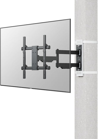 CondoMounts CLMTVA1144 Full Motion Small Pillar | Gazebo TV Mount | Round & Square TV Post Mount | NO Drill | Holds 80lbs | Fits 32-in. to 70-in. | Fits 4-in. to 12-in. Post | White Strap