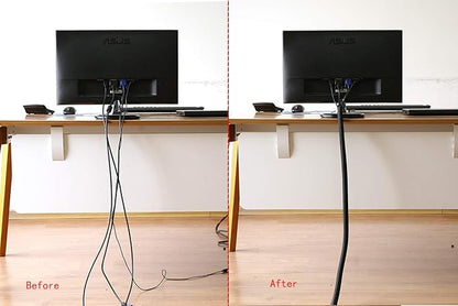 Alex Tech 10ft - 1/2 inch Cord Protector Wire Loom Tubing Cable Sleeve Split Sleeving For USB Cable Power Cord Audio Video Cable – Protect Cat From Chewing - Black