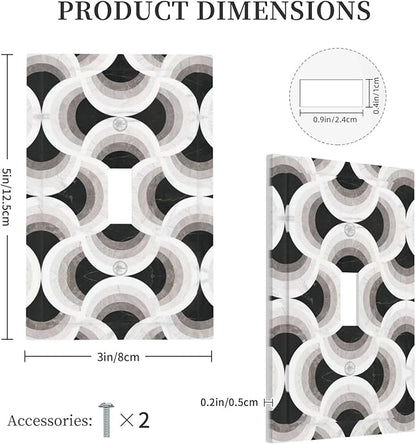 Bvtewkhz Black/White Art Marble 1 Gang Single Toggle Decorative Light Switch Covers Electrical Faceplate Switch Plates for Bathroom Kitchen Home