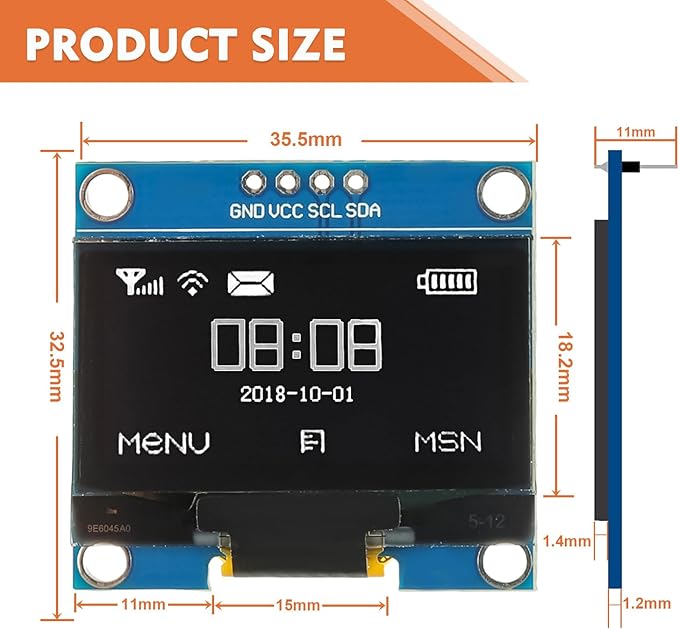 JAMHER 1.3 Inch I2C IIC OLED Display Module 128x64 Pixel Mini Self-Luminous Display Screen Board for Arduino Projects Raspberry Pi with Wire(3Pack White)