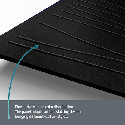 UMIACOUSTICS 6 PCS Sound Proof Panels,47.2 x 23.6 Inches Sound Absorbing Panels,Decorative Acoustic Panels in Art Curve Shaped Black Color