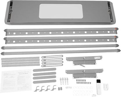 banborba Electric Retractable Airing Rack, Ceiling Mounted Clothes Drying Rack, Retractable Clothesline, Vertical Laundry Drying Rod with LED Light & Remote, 110V 24W, Gray