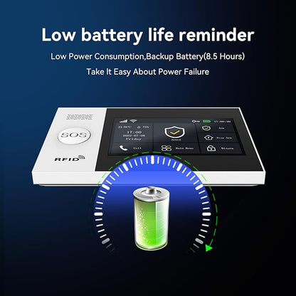 Hapippofa Home Security Alarm System,DIY Wireless WiFi Alarm System (Motion Detector, Door Window Sensor, Remote Control, Siren), Compatible with Alexa and Google for House, Apartment