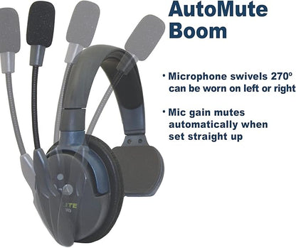 EARTEC HUB7S Ultralite-HD 7 Person Full Duplex Wireless Intercom Headset Communication System, Single Ear Headsets, Up to 1000ft Range, U.S. Company